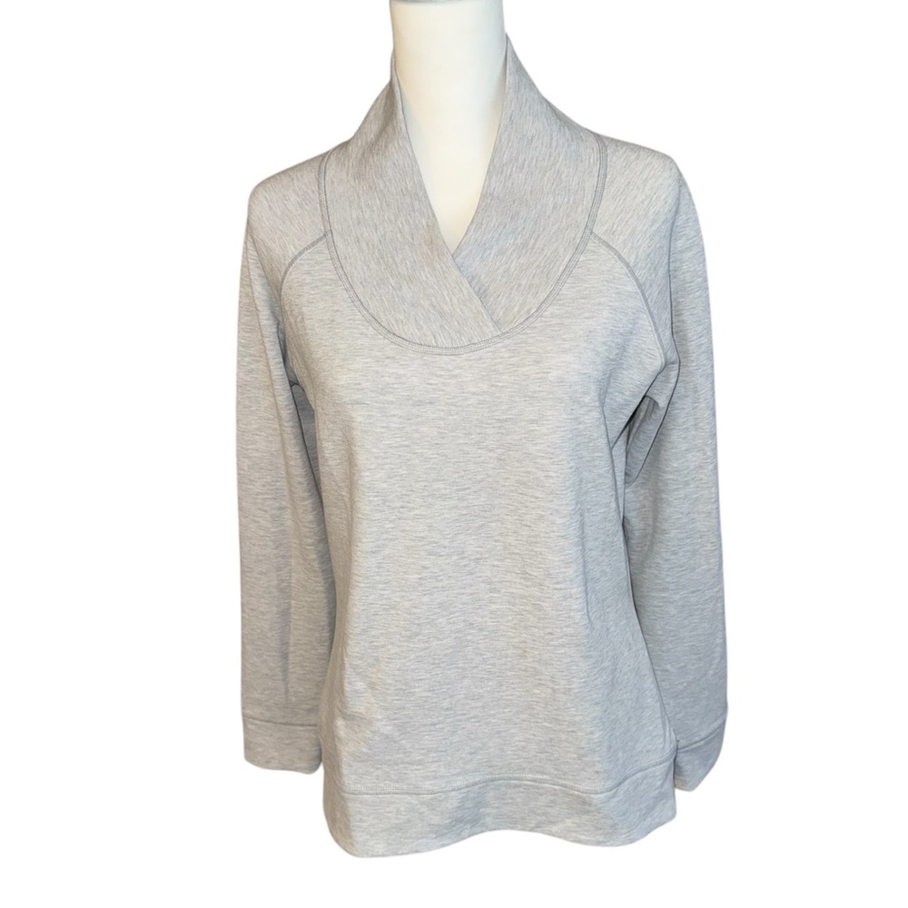Athleta Crossneck Mock neck Sweatshirt wool blend soft cozy women’s sz Medium